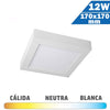 Plafón LED Cuadrado Blanco 12W 170x170mm