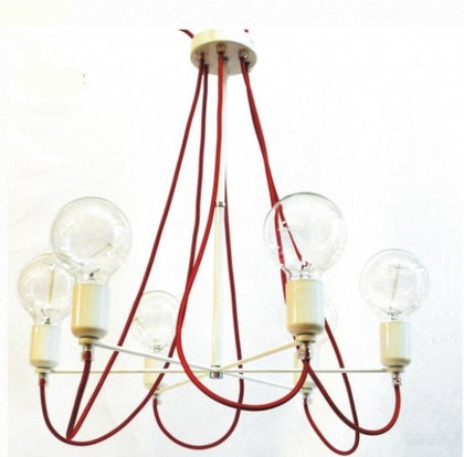 Lámpara Colgante Pendant Vintage 6 Luces E27 Superficie