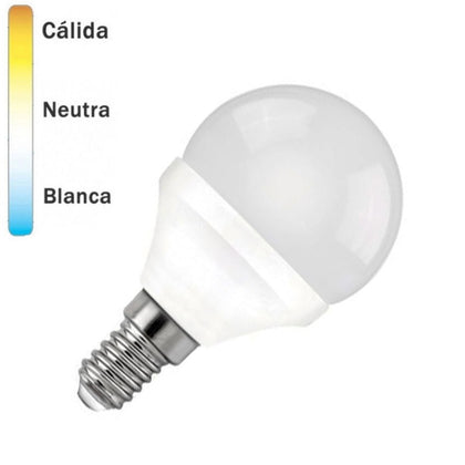 Bombilla LED E14 Esférica Opal 3W