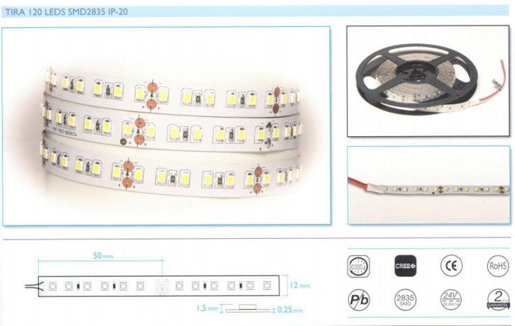 Tira LED 24V 16W 120 LEDs/m Luz RGB