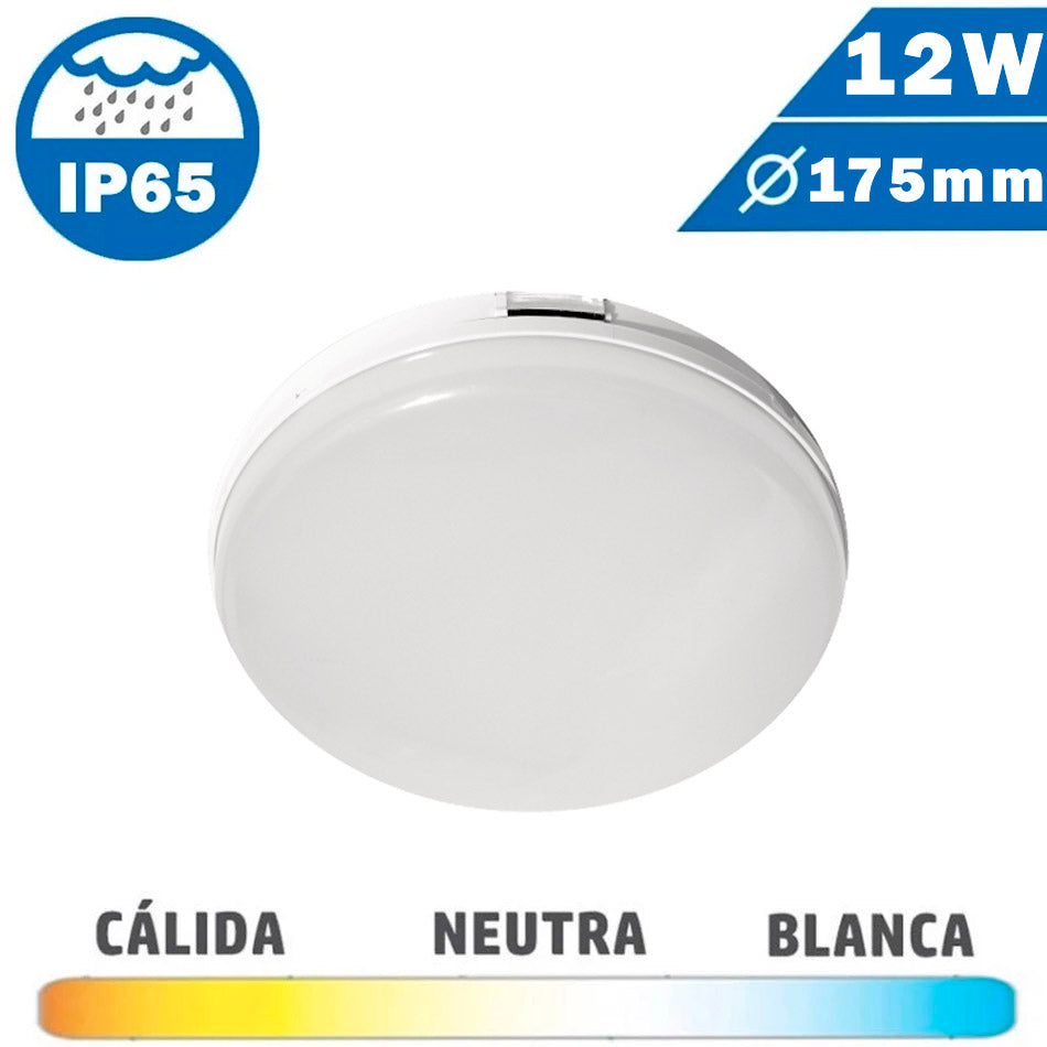 Plafón Aplique Exterior Circular LED 12W IP65