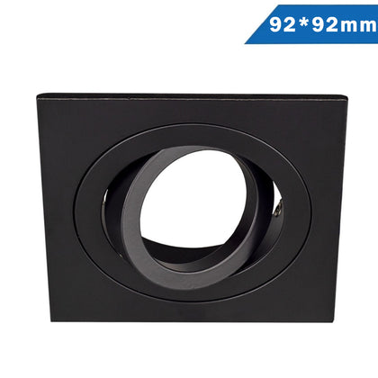 Aro Empotrable Basculante Negro Cuadrado 92x92mm