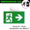 Banderola Pictograma Salida para Emergencias LED Mini Cuadrada Empotrar