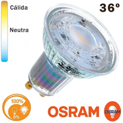 Bombilla LED Osram GU10 8,3W 36º Regulable