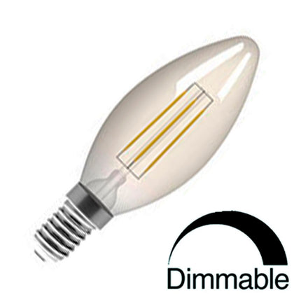 Bombilla LED E14 Vela Filamento 4W Regulable