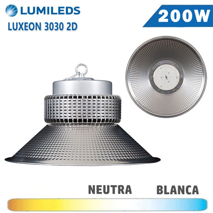Campana LED Plata 200W Reflector Lumileds