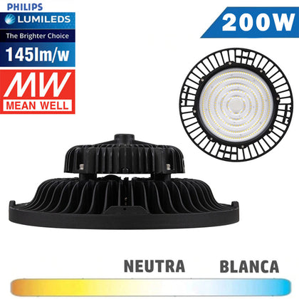 Campana LED UFO 200W Philips Driver Meanwell PRO