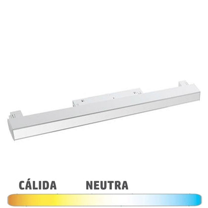Foco para Carril Magnético 48V 18W Lineal Continuo 120º Color Blanco