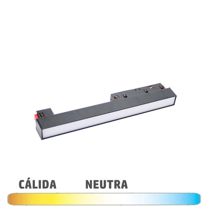 Foco para Carril Magnético 48V 10W Lineal Continuo 120º Color Negro