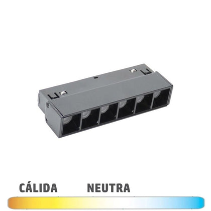 Foco para Carril Magnético 48V 6W Lineal 38º Color Negro