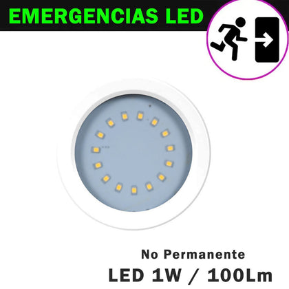 Emergencia LED Mini 1W 100Lm Superficie No Permanente