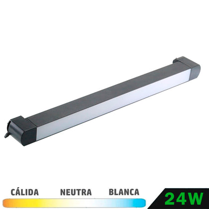 Foco Carril LED 24W Monofásico Lineal Negro