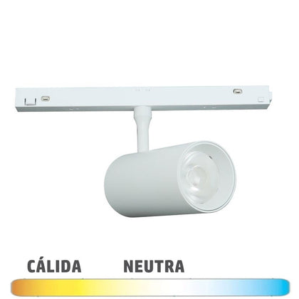 Foco Mini Tubular para Carril Magnético 48V 10W 38º Color Blanco