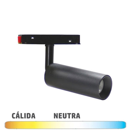 Foco Mini Tubular para Carril Magnético 48V 10W 38º Color Negro