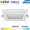 Foco Rectangular Empotrado Basculante LED 36W Blanco