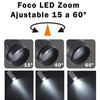 Foco Carril LED Regulable Trifásico Negro 12W Zoom / Cambio tonalidad luz