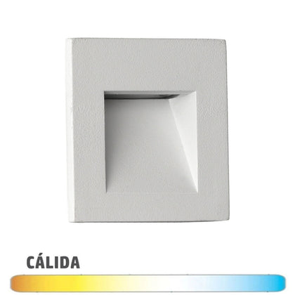 Ilumina Escalones Cuadrado Blanco 3W IP65 con Caja