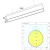 Luminaria LED Lineal Suspensión Blanca 40W 1200mm