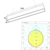 Luminaria LED Lineal Suspensión Negra 50W 1500mm