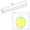 Luminaria LED Lineal Superficie Negra 50W 1500mm