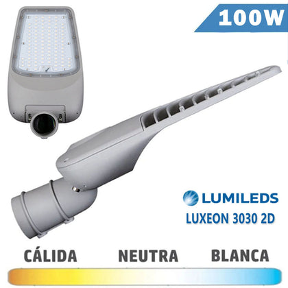 Farola Luminaria LED Vial Gris 100W Philips Lumileds con Soporte