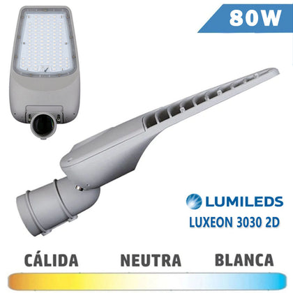Farola Luminaria LED Vial Gris 80W Philips Lumileds con Soporte