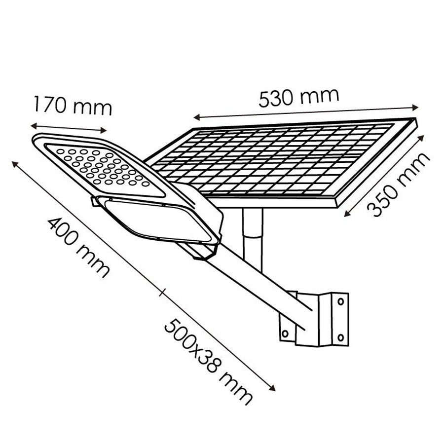 Farola LED Solar Gris 60W Alumbrado con Placa Solar y Mando