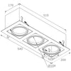 Empotrable Kardan Basculante Rectangular 3 Luces QR111 Negro