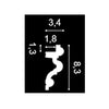 Moldura C324 Autorie L 200 x H 8,3 x A 3,4 cm Luz Indirecta