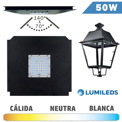 Módulo LED Exterior 50W Philips para Farola Villa Asimétrica 140x70º