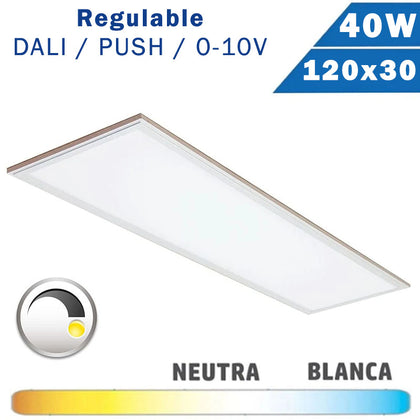 Panel LED 120x30cm 40W Regulable DALI PUSH 0-10V