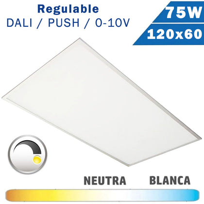 Panel LED 120x60cm 75W Regulable DALI PUSH 0-10V