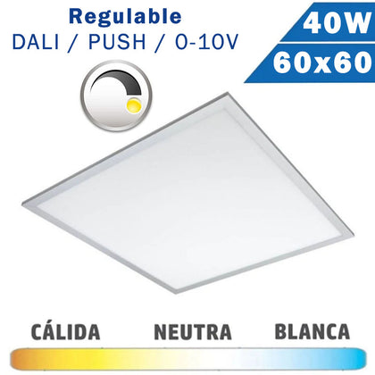 Panel LED 60x60cm 40W Regulable DALI PUSH 0-10V