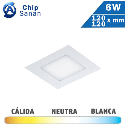 Panel LED Cuadrado Blanco 6W 120x120mm