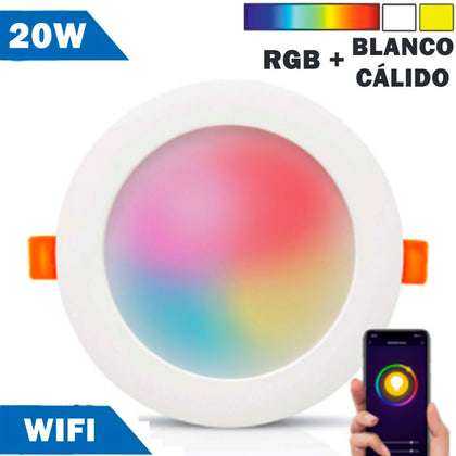 Panel Downlight LED Smart WIFI 20W RGB - 2700K a 6000K