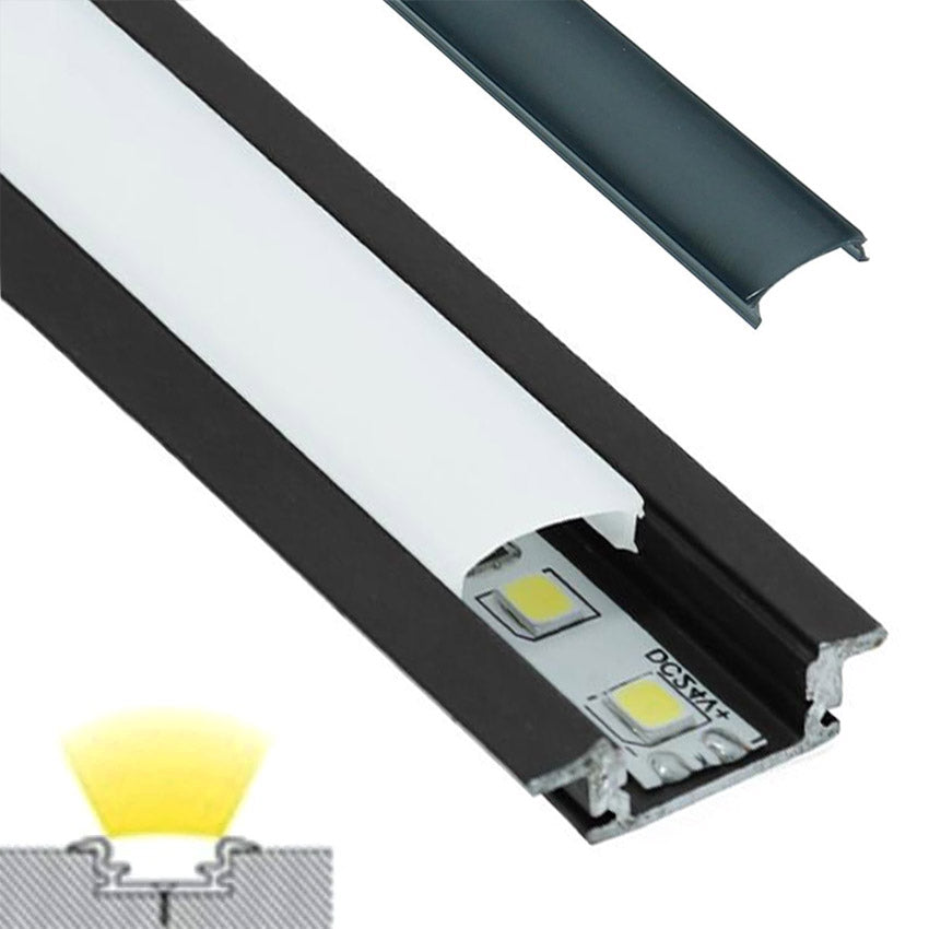 Comprar Perfil Aluminio Blanco o Negro tipo ALAS Tira Led - 2 metros Color  Negro