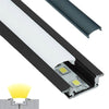 Perfil Aluminio Empotrar Aletas Micro Black para Tiras LED