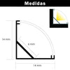 Perfil Aluminio Esquina Black para Tiras LED