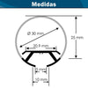 Perfil Aluminio Suspensión Difusor Redondo Mini 30mm