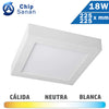 Plafón LED Superficie Cuadrado Blanco 18W 225x225mm Sanan