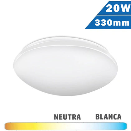 Plafón Superficie LED Blanco 20W 330mm Difusor