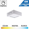 Plafón LED Superficie Cuadrado Blanco 6W Regulable 120x120mm