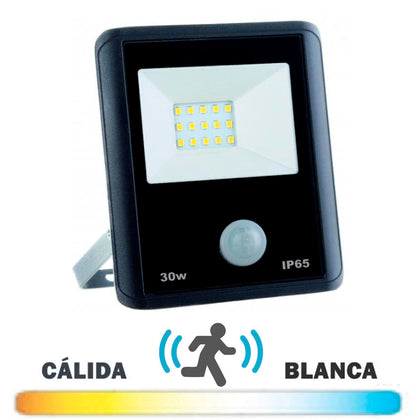 Proyector Exterior LED 30W Negro con Detector