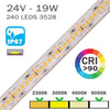 Tira LED 24V 19W IP67 240 LEDS/m 2835 Rollo 5 Metros
